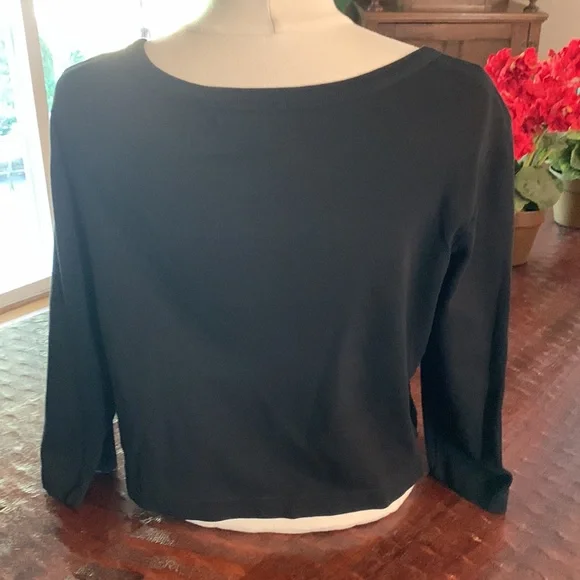 Eddie Bauer 💯% Cotton Crop Cardigan with 3/4 Length Sleeves - Picture 2 of 7